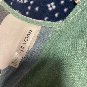 RVCA Mint Green and White Top - XS